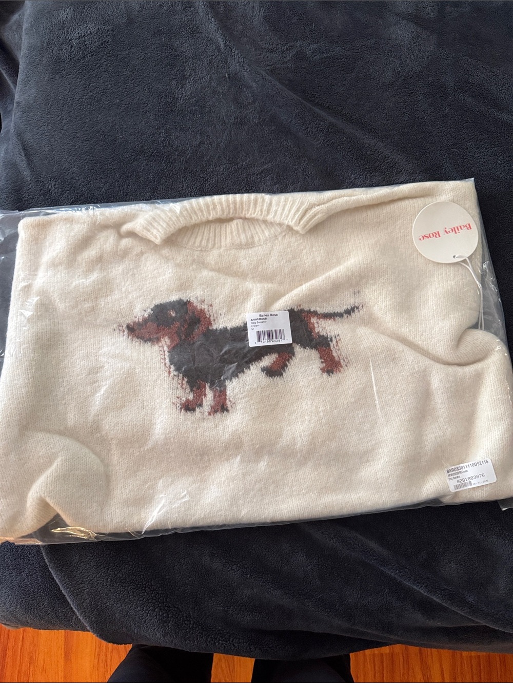 NWT BAILEY ROSE Dog Sweater, Cream, size M - Picture 4 of 6